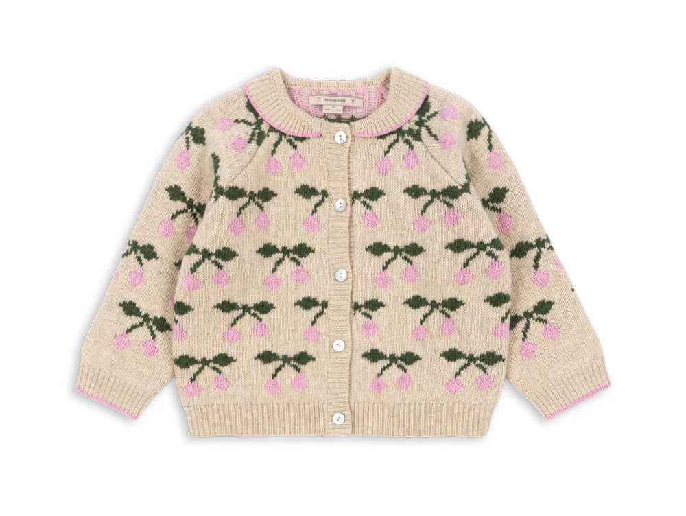 Konges Slojd Belou Knit Collar Cardigan- Cherry