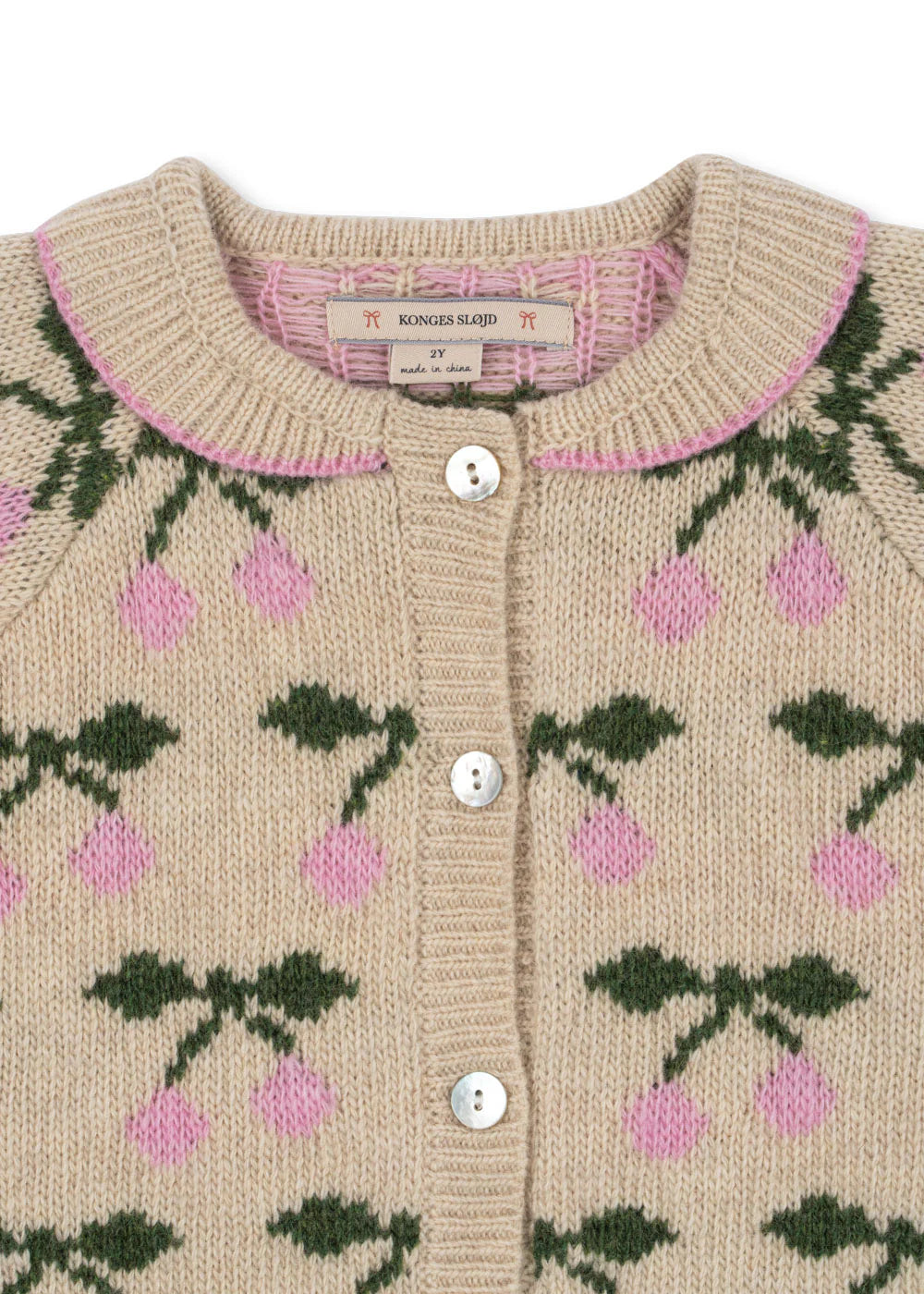 Belou Knit Collar Cardigan- Cherry