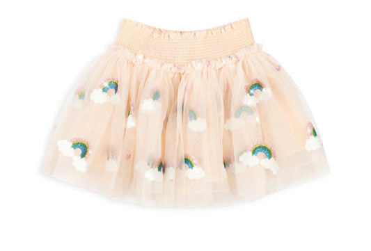 Tullie Smocked Skirt- Rainbow Glitter