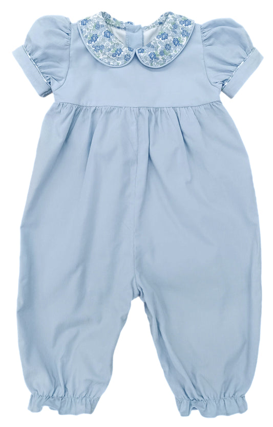 James and Lottie Blue Floral Cord Payton Long Bubble