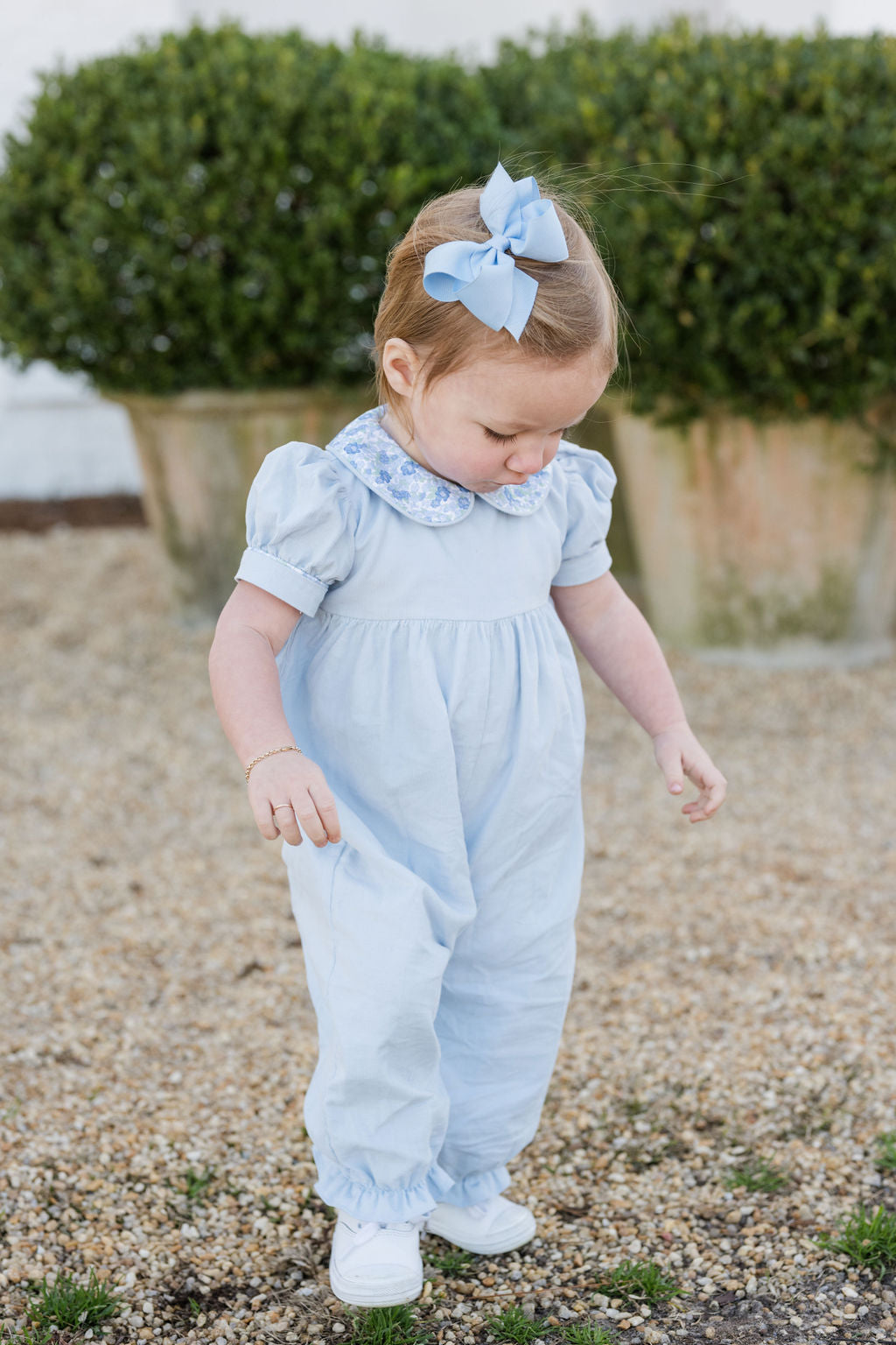 James and Lottie Blue Floral Cord Payton Long Bubble