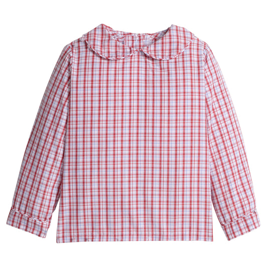 Little English Peter Pan Shirt- Hartford Plaid