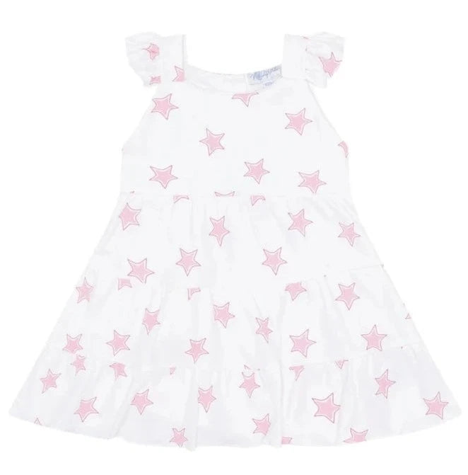 Nellapima Pink Stars Print Ruffle Dress