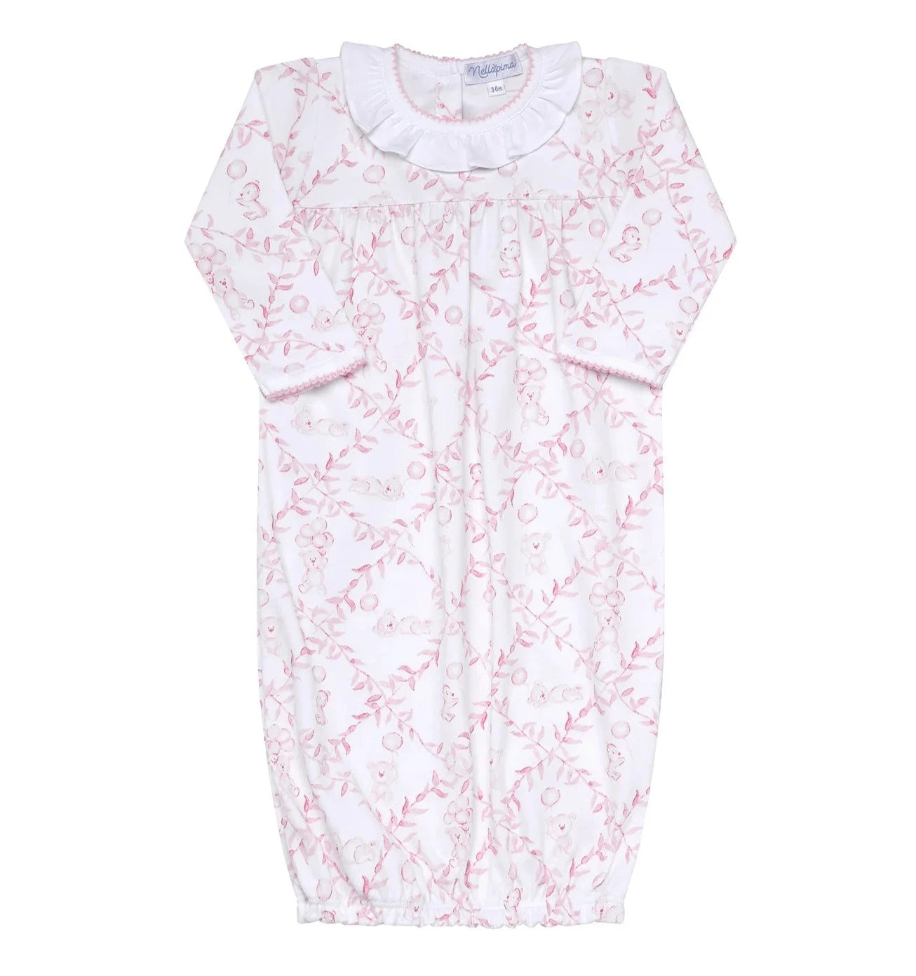 Nellapima Pink Bears Trellace Baby Gown