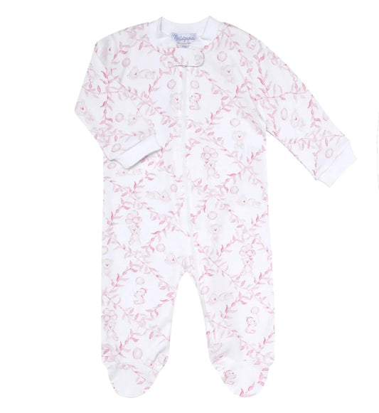 Nellapima Pink Bears Trellace Zipper Footie