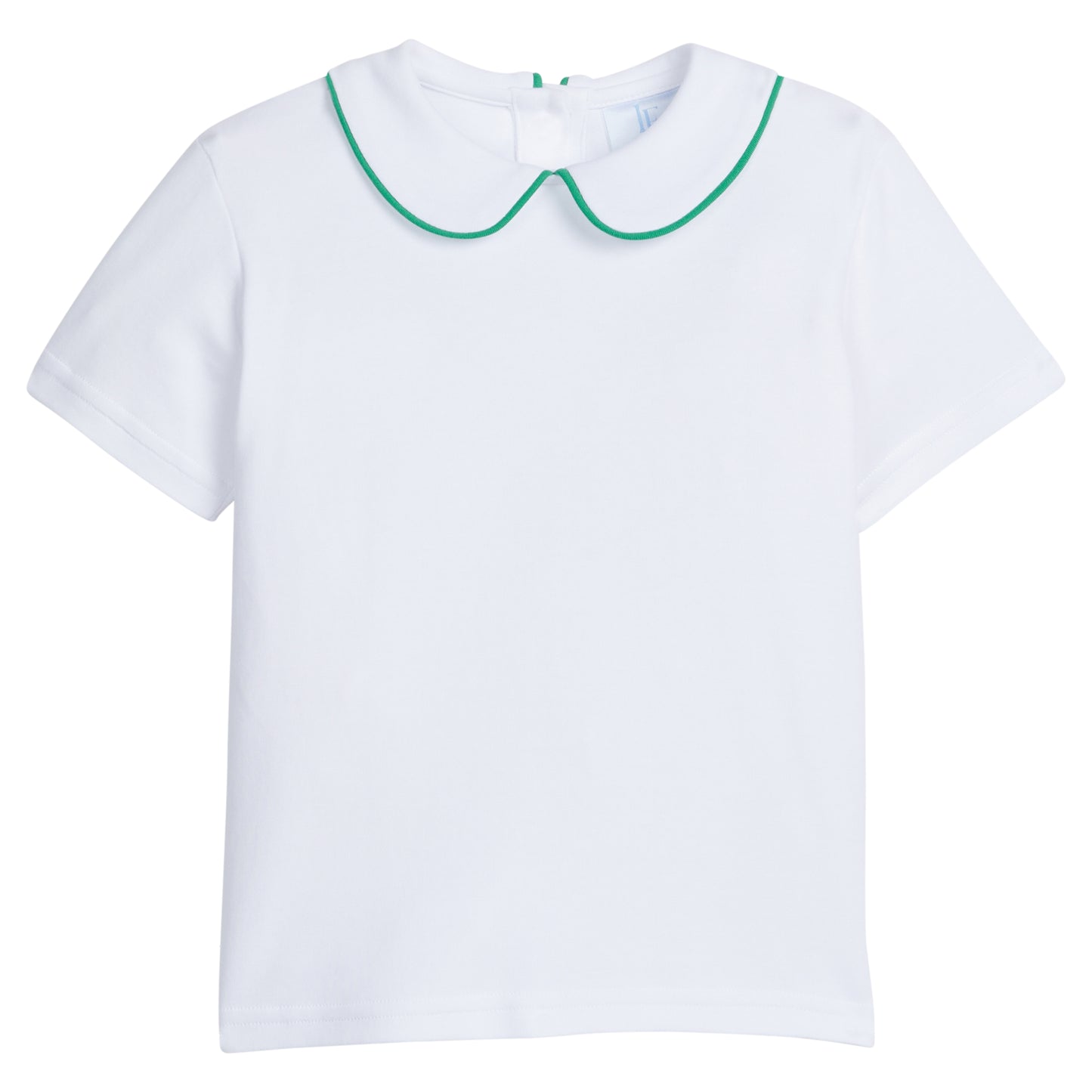 Little English Piped Peter Pan Short Sleeve Shirt - Green