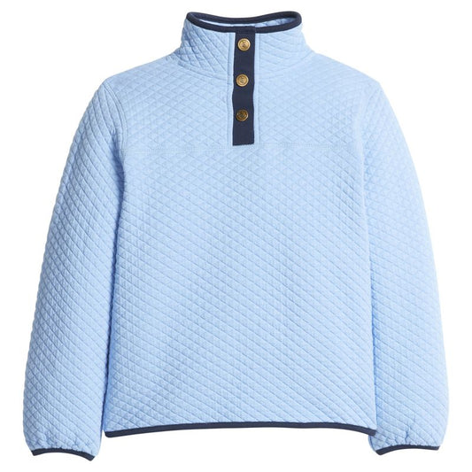 Quilted Pullover- Light Blue and Navy