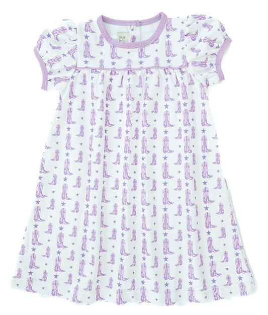 Ruth and Ralph Purple Boots Catherine Dress
