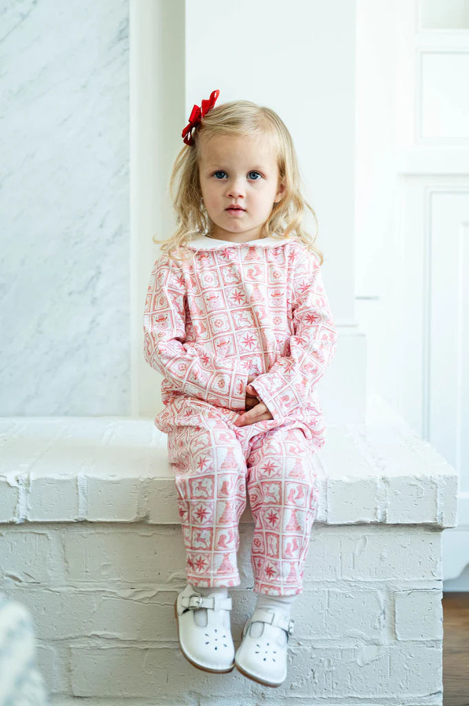 Christmas Tiles Grayson Coverall Romper