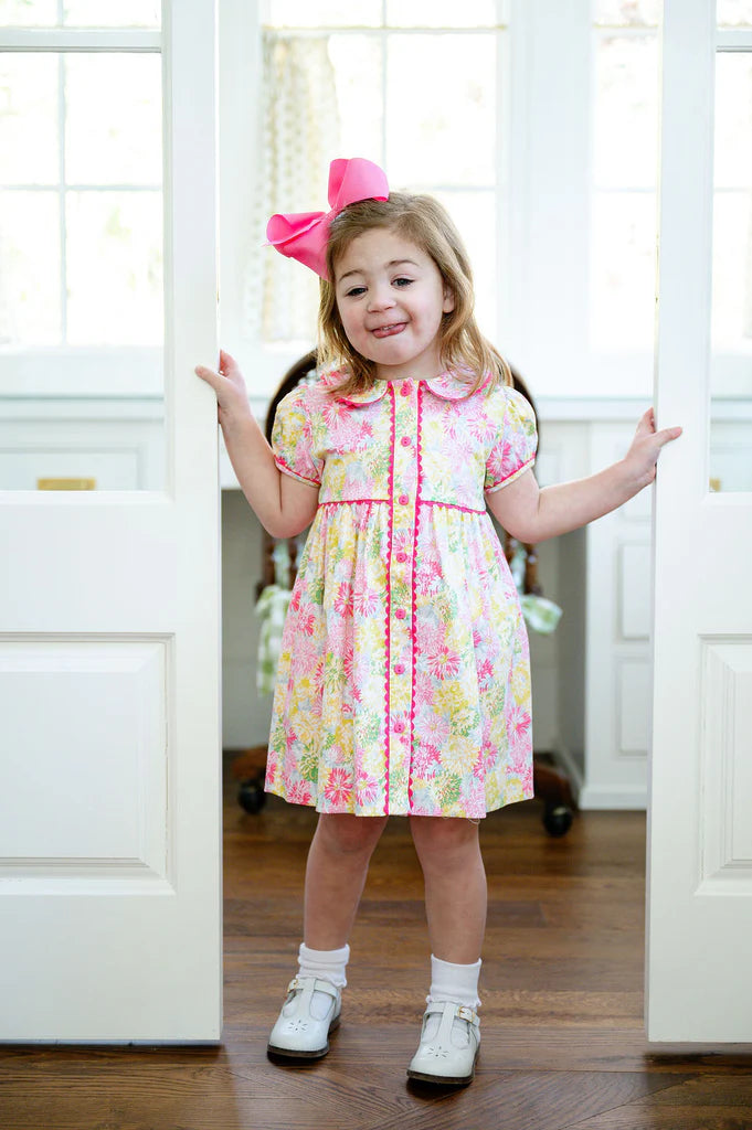 Ruth and Ralph Colorful Floral Front Button Dress