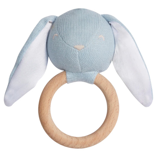 Little English Rattle- Blue Bunny