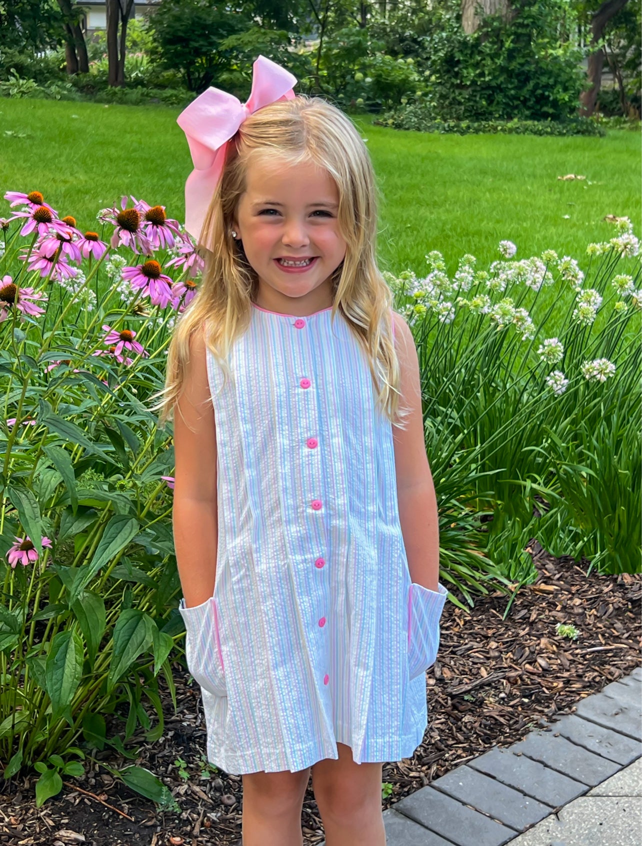 Spring Seersucker Stripe Reagan Dress