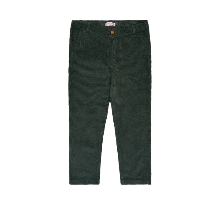 La Coqueta Olive Green Reinaldo Corduroy Boy Trousers