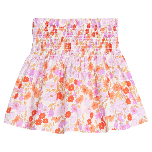 Ruched Circle Skirt- Lisle Saffron Floral