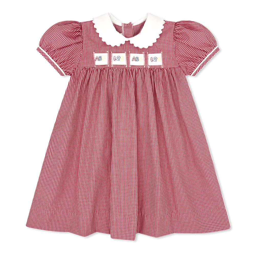 Ruth Ribbon Dress- Ridgeland Red Minigingham