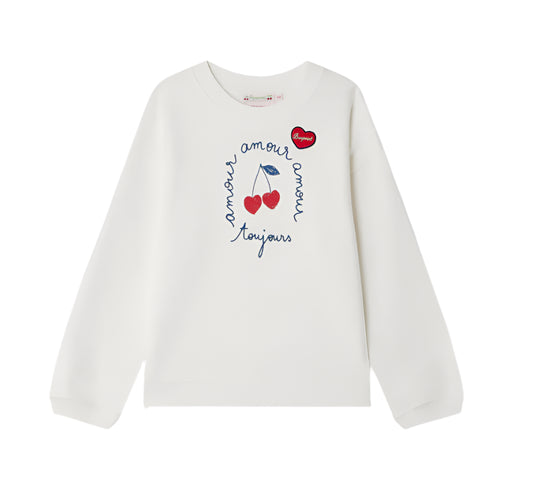 Bonpoint Cherry Heart Sweatshirt