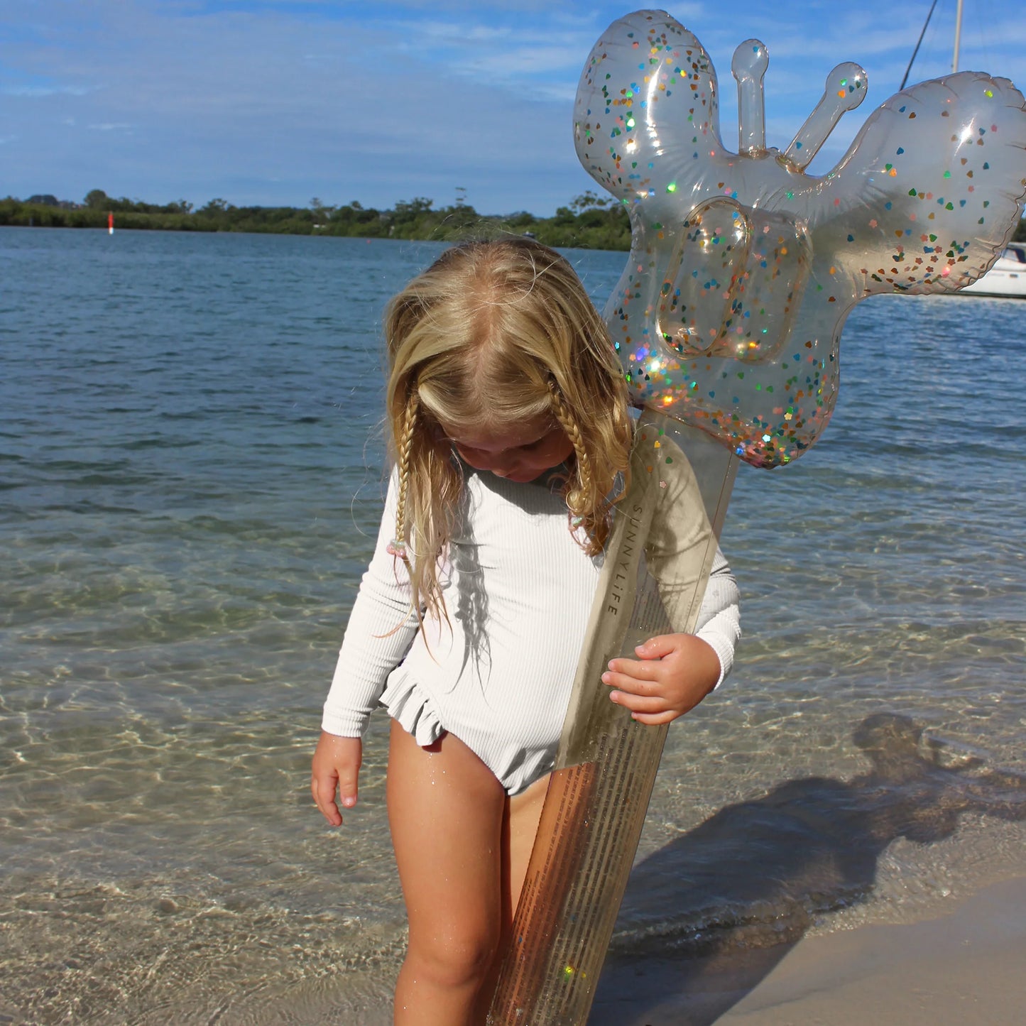 Sunnylife Kids Inflatable Noodles- Cotton Candy Glitter