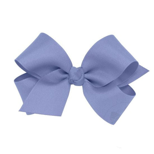 Wee Ones Medium Grosgrain Hair Bow with Center Knot - Bluebird
