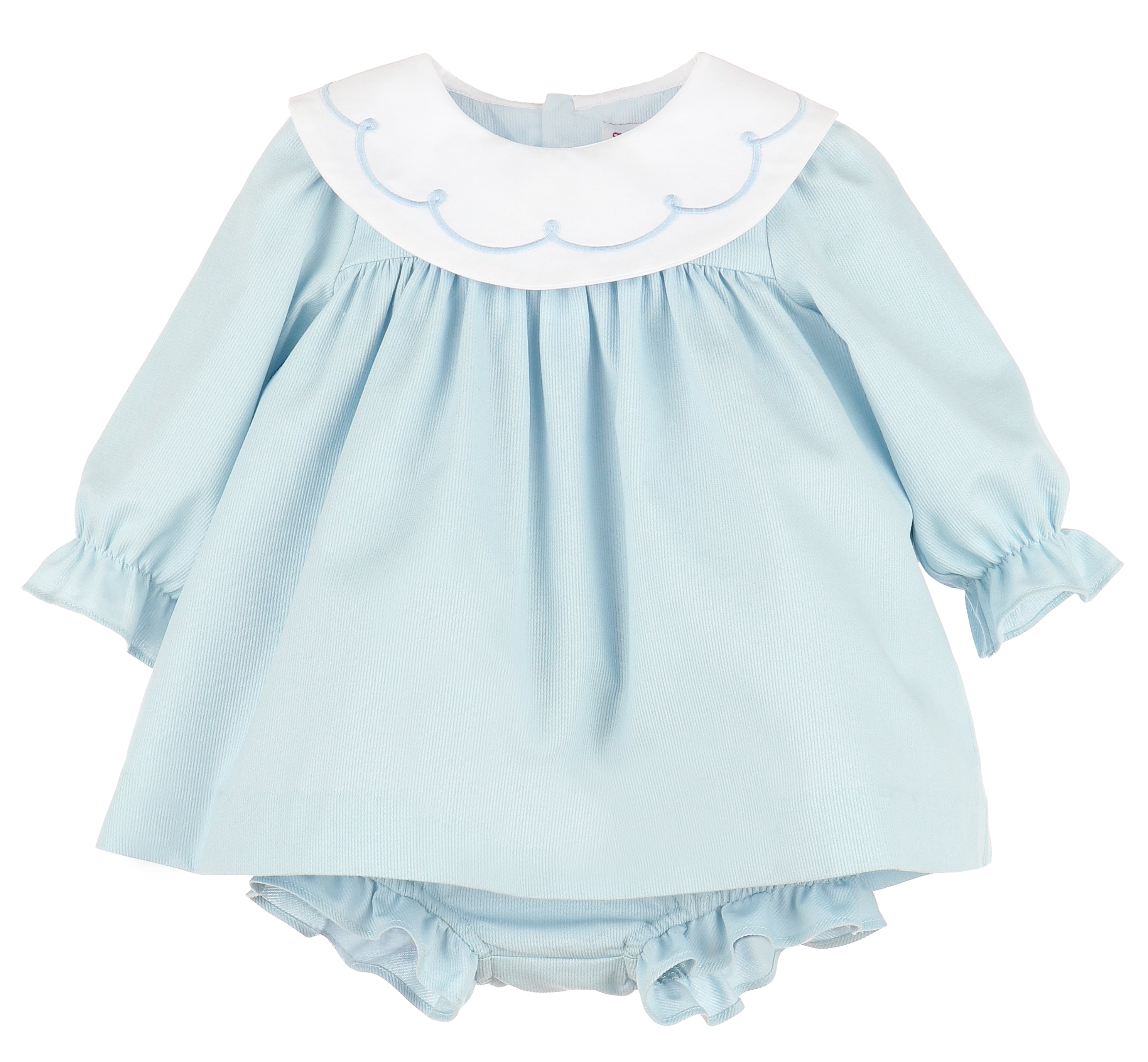 Sophie and Lucas Cozy Club Scallop Float Dress- Blue – Jojo Mommy