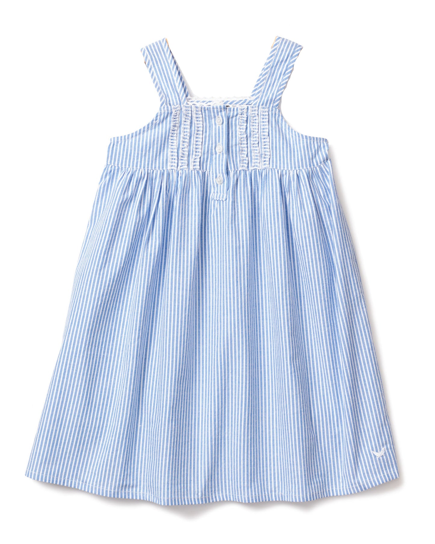 Petite Plume Children's French Blue Seersucker Charlotte Nightgown