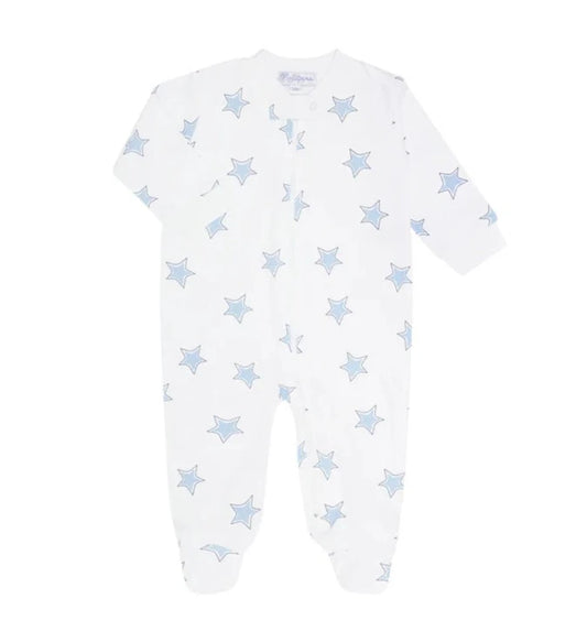 Nellapima Blue Stars Print Zipper Footie