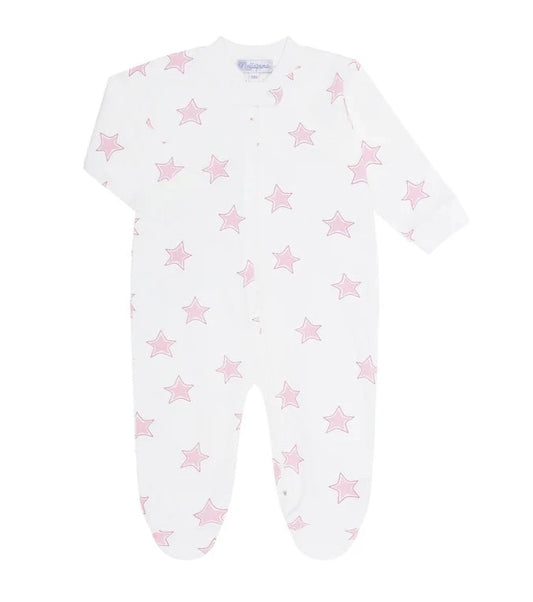 Nellapima Pink Stars Print Zipper Footie