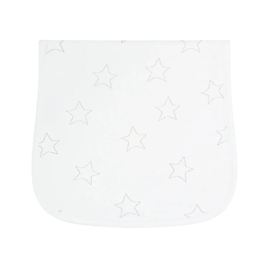 Nellapima Gray Stars Print Burp Cloth
