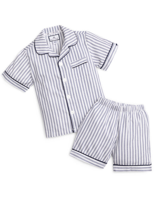 Petite Plume Children's Navy French Ticking Classic Short Set