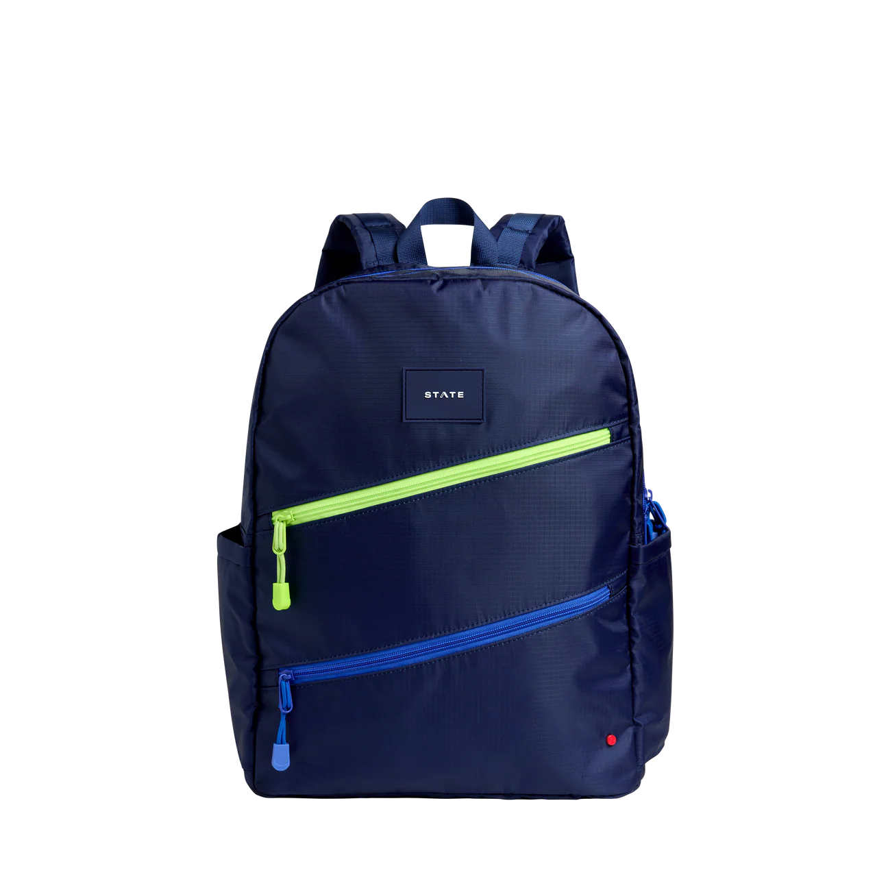 Kane Double Pocket Backpack- Navy Diagonal Zippers
