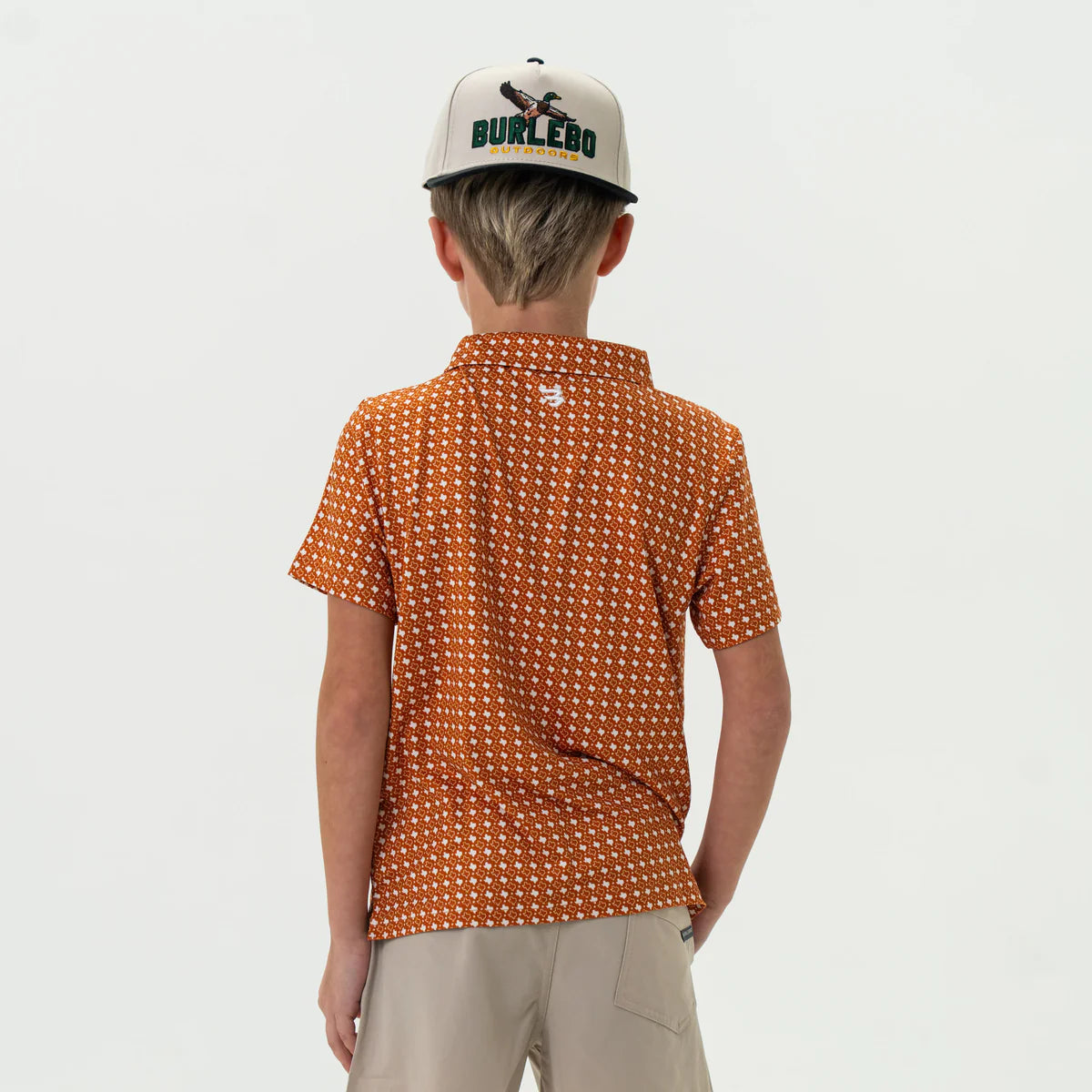 Burlebo Youth Polo - Burnt Orange & White Texas