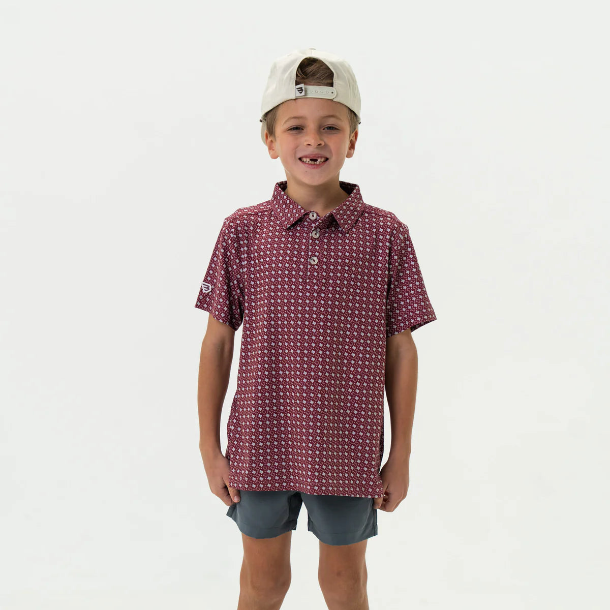 Youth Polo - Maroon & Gray Texas