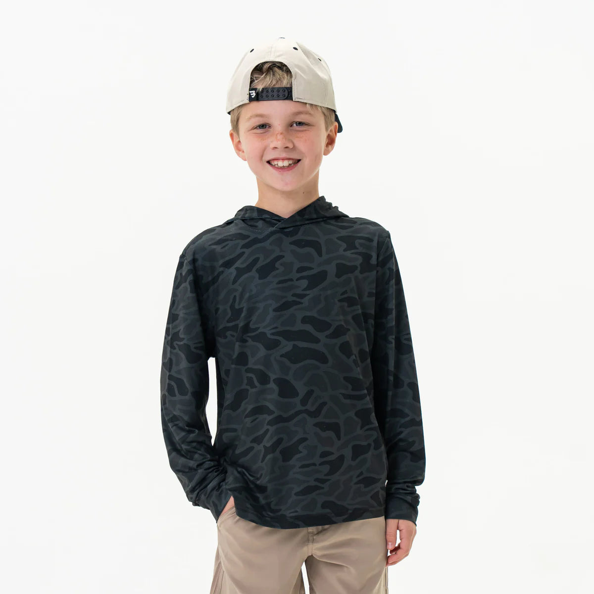Burlebo Youth Performance Hoodie- Black Camo
