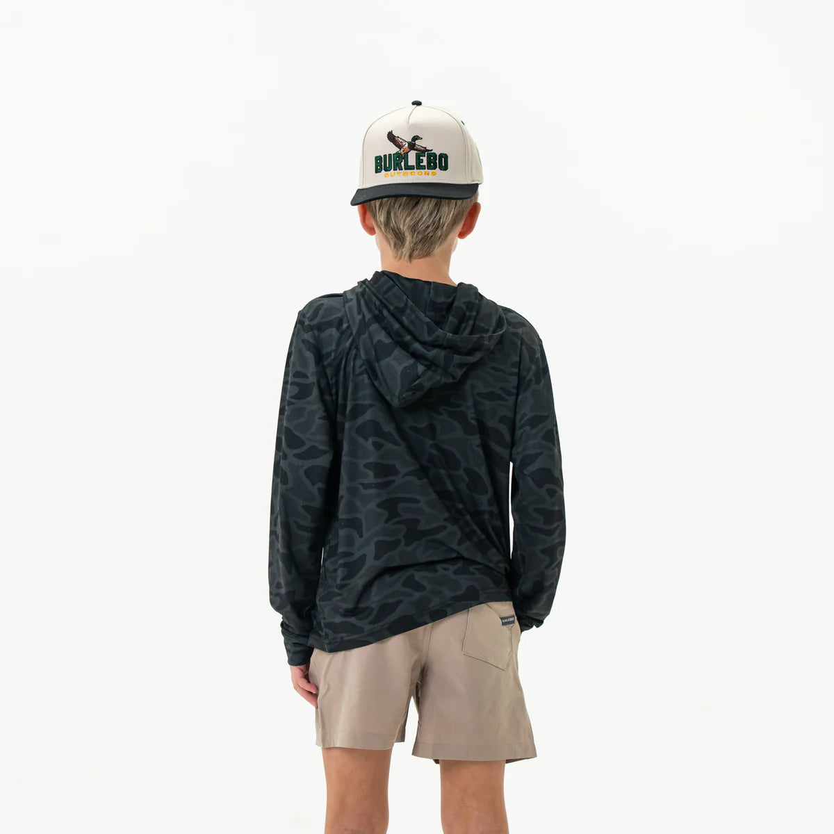 Burlebo Youth Performance Hoodie- Black Camo
