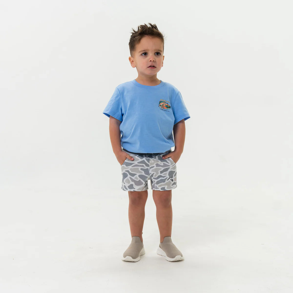 Burlebo Youth Athletic Short- White Camo