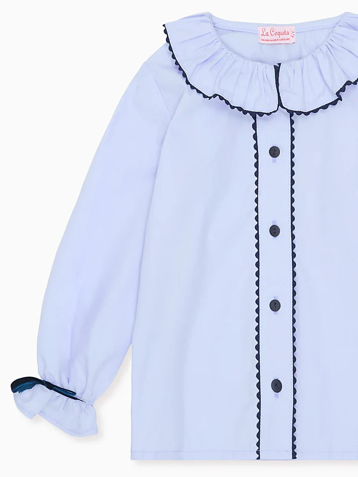 La Coqueta Blue Sacha Long Sleeve Shirt
