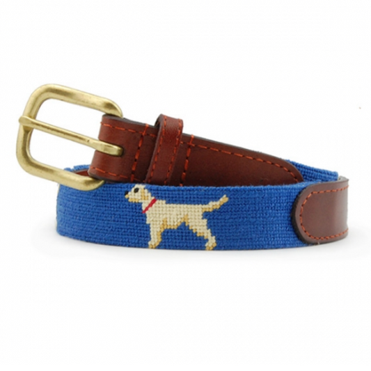 Smathers and Branson Yellow Lab Children's Needlepoint Belt