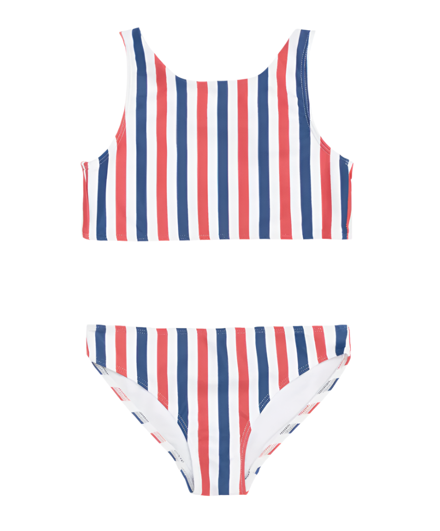 Minnow Surfrider Stripe Double Tie-Knot Bikini
