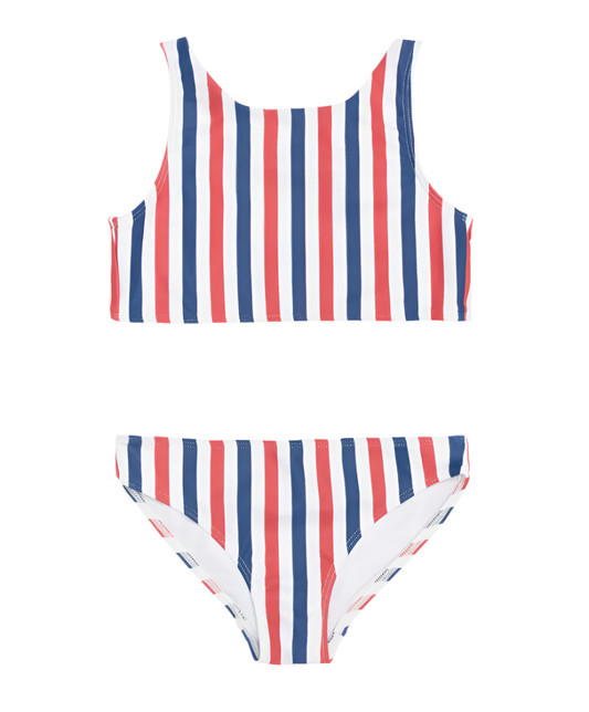 Minnow Surfrider Stripe Double Tie-Knot Bikini