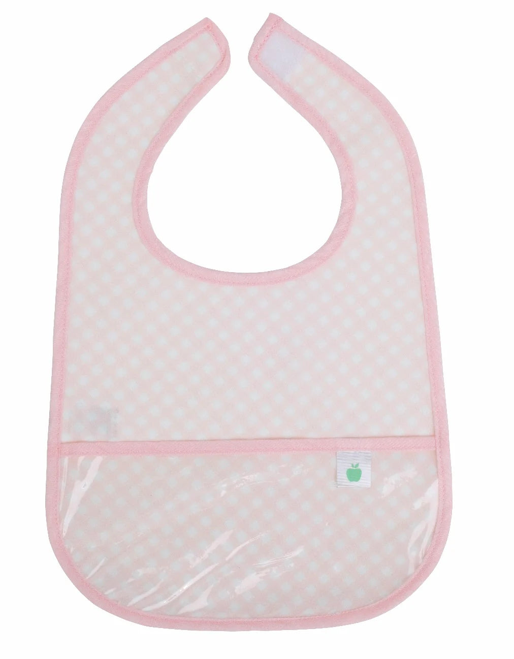 Apple of My Isla The Wipe It Bib- Pink Gingham