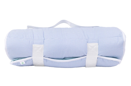 Apple of My Isla The Nap Mat- Navy Mini Stripe