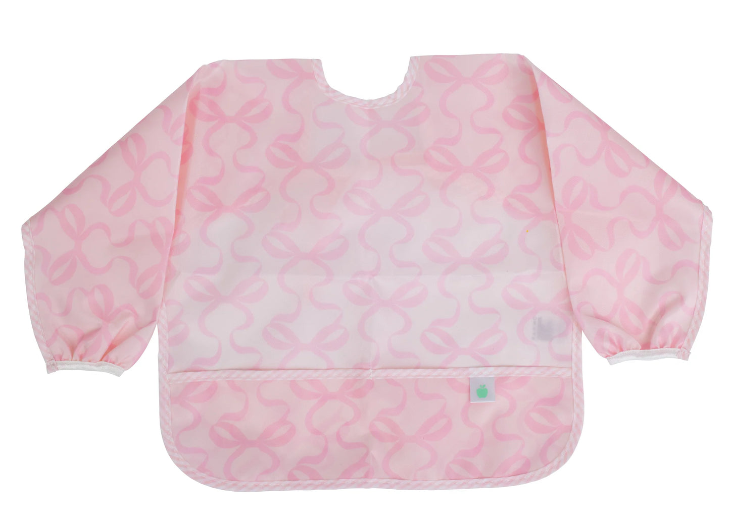 Apple of My Isla Bows on Pink Cover Everything Bib