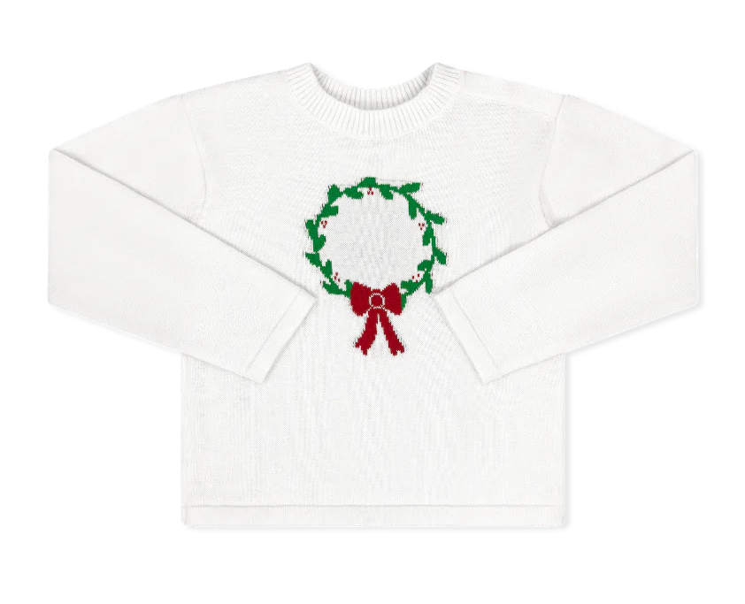 Lullaby Set Sterling White Cozy Up Sweater- Wreath