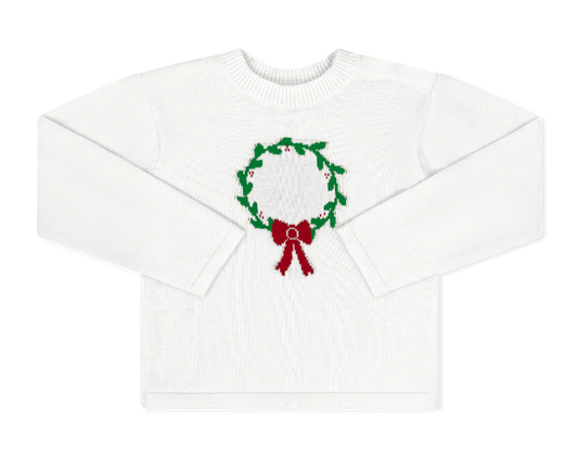 Lullaby Set Sterling White Cozy Up Sweater- Wreath
