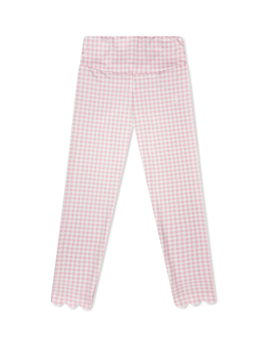 Set Athletics Sadie Scallop Legging- Cotton Candy Pink Check