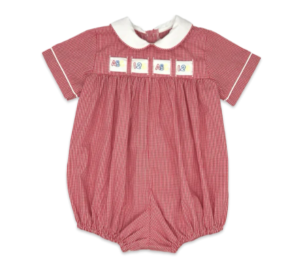 Noah Ribbon Bubble- Ridgeland Red Minigingham