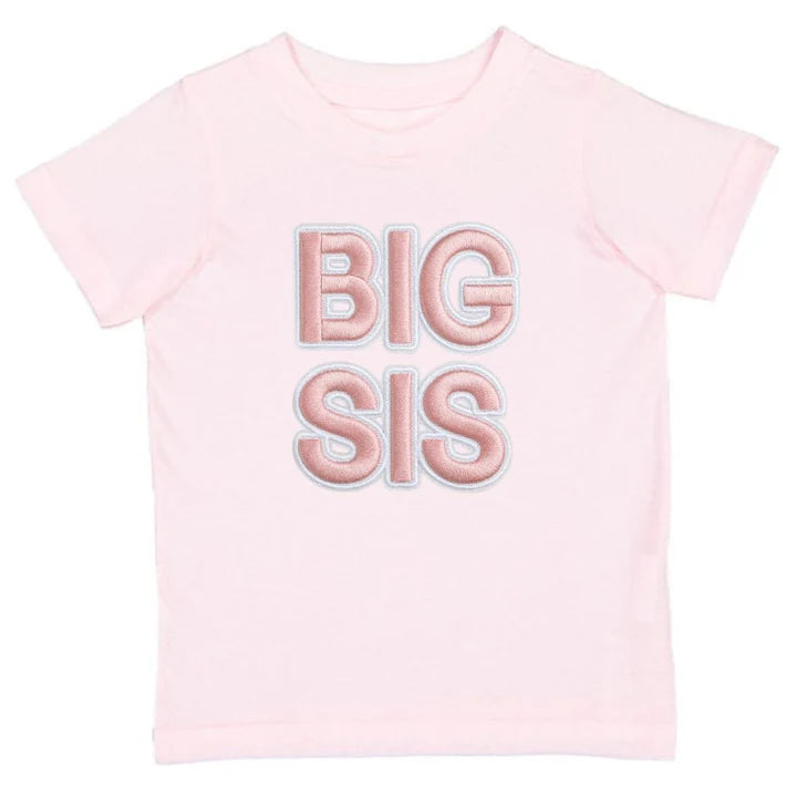 Sweet Wink Big Sis Embroidered Patch Short Sleeve T-Shirt- Ballet