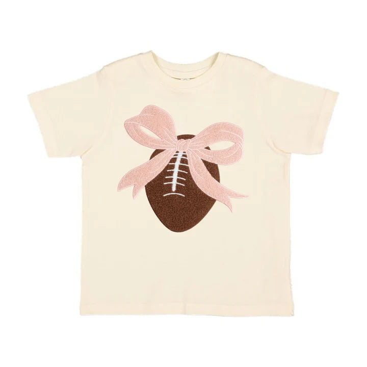 Sweet Wink Coquette Football Patch Short Sleeve T-Shirt - Natural