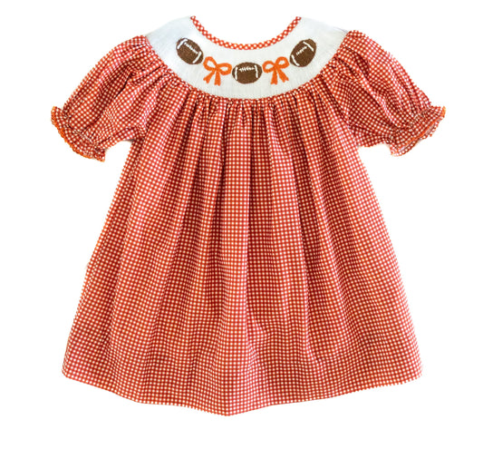 Burnt Orange Gingham Football Dress