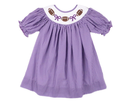 Shop Teeta Purple Gingham Football Dress
