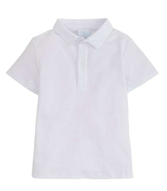 Little English Short Sleeve Polo - White